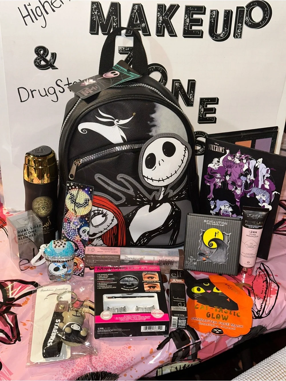 The Nightmare Before Christmas Jack & Sally BOO BACKPACK PURSE BUNDLE